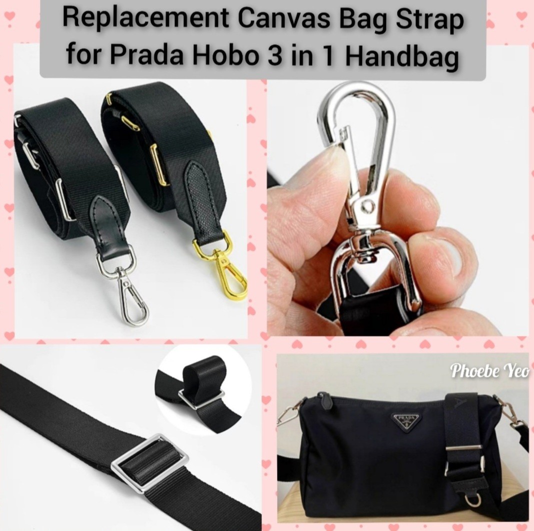 Replacement Canvas Bag Strap for Prada Hobo (3 in 1), Luxury, Bags &  Wallets on Carousell