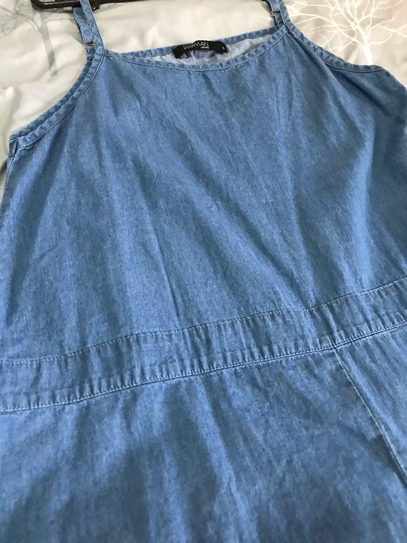 Soft Denim Romper Jumpsuit Shorts (Category: Rompers) located in Muntinlupa City. Submitted by regit_ (Listing ID 1156023336, Image 2). Description: Never used, just washed! Best fits S-M .