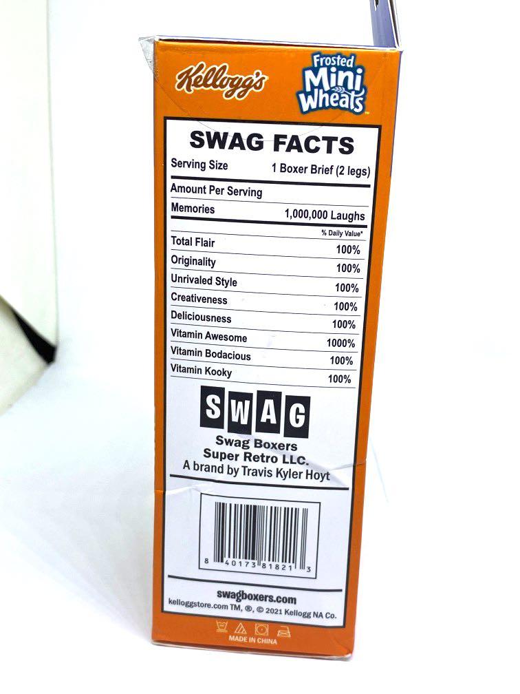 Kellogg's Frosted Mini-Wheats Cereal Box Style Swag Boxer Briefs Orange