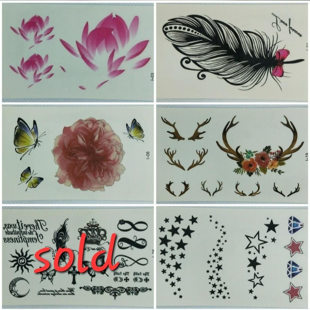 WATER Temporary Tattoos, Hobbies & Toys, Stationery & Craft, Art & Prints on Carousell