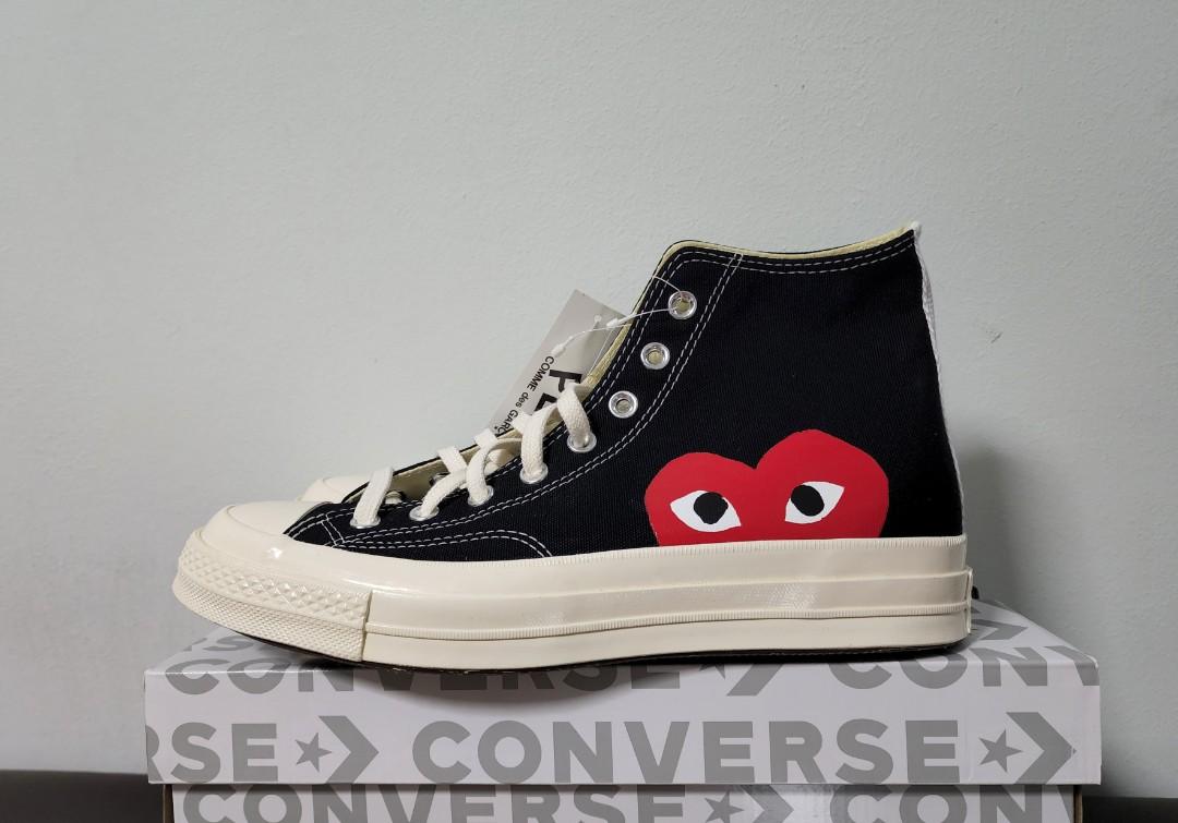 UK 9 EU 42.5 Comme des Garcons CDG Play X Converse Chuck 70 Hi