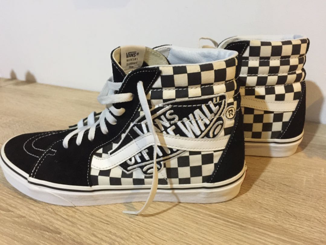 platform checkered vans high top