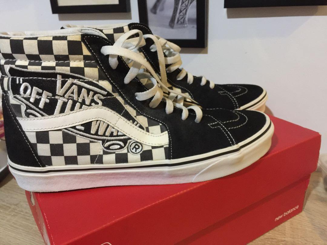 platform checkered vans high top