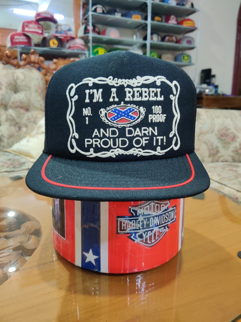 Vintage Trucker Hat / Cap (Deadstock), REBEL (Made in USA, Body K)