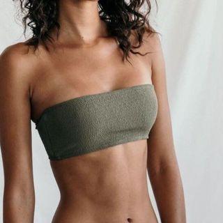 wanderlust swim lilah olive bandeau top