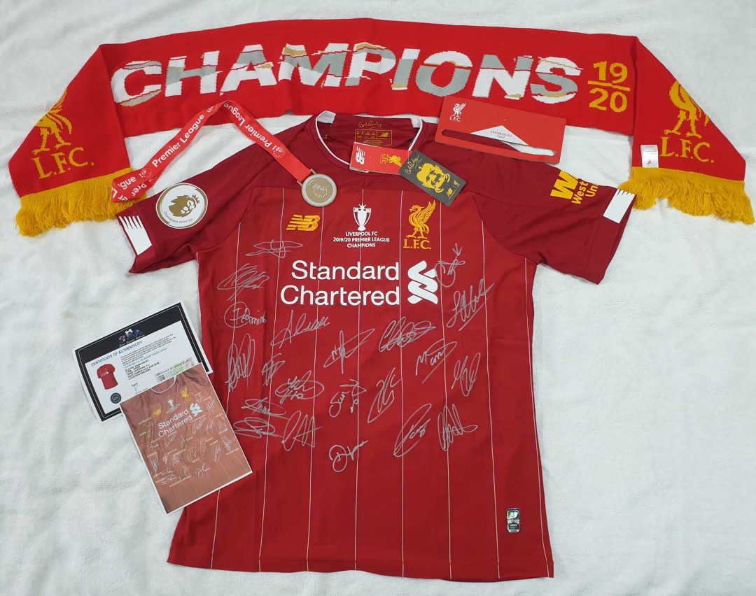 Liverpool FC 2019-2020 EPL Champions Team Signed Jersey - Salah, Van D –  Sports Online