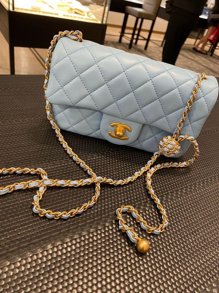 22S Chanel Mini Rectangular Pearl Crush 🌹, Luxury, Bags & Wallets