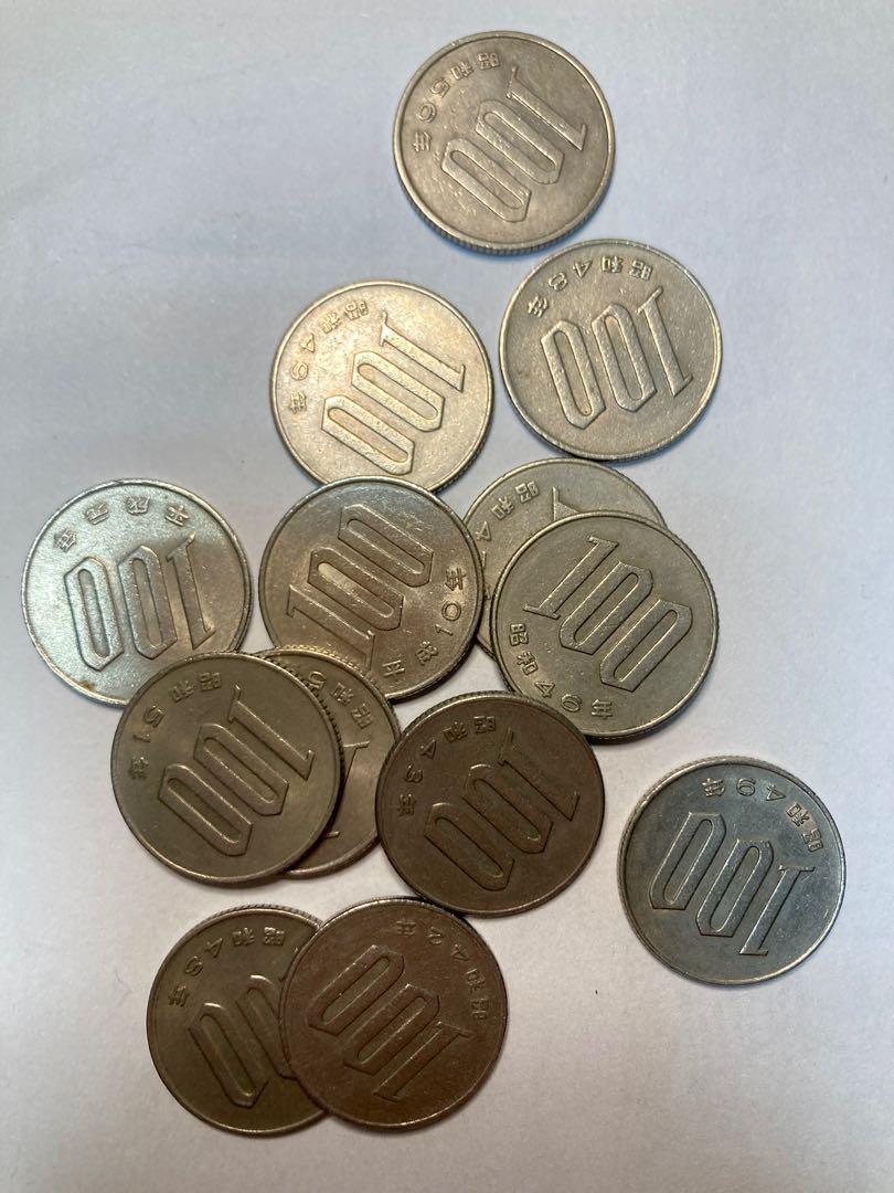 日本🇯🇵日幣100円昭和42～59年、平成元年、平成10年硬幣錢幣。一枚$50