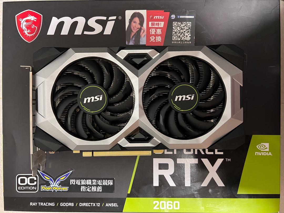 MSI RTX 2060 VENTUS 6G 顯示卡, 電腦＆科技, 桌上電腦- Carousell