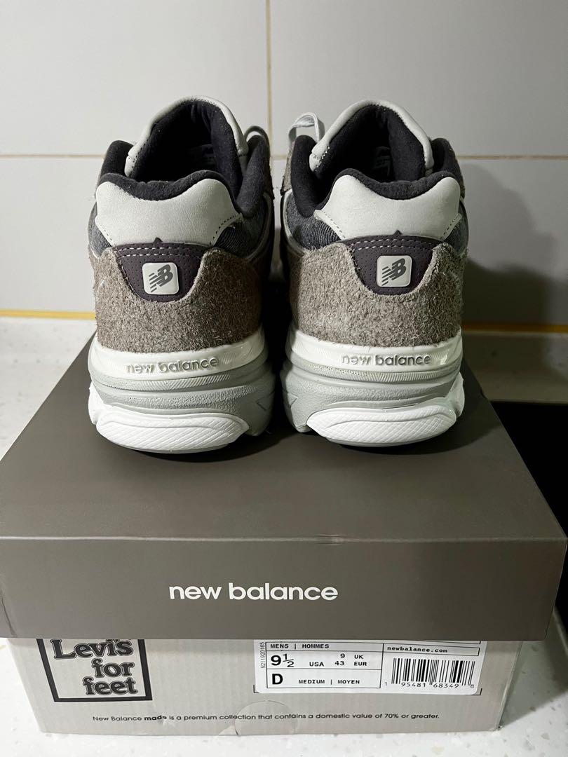 全新US 9.5 New Balance X Levi's M990LV3, 男裝, 鞋, 波鞋- Carousell