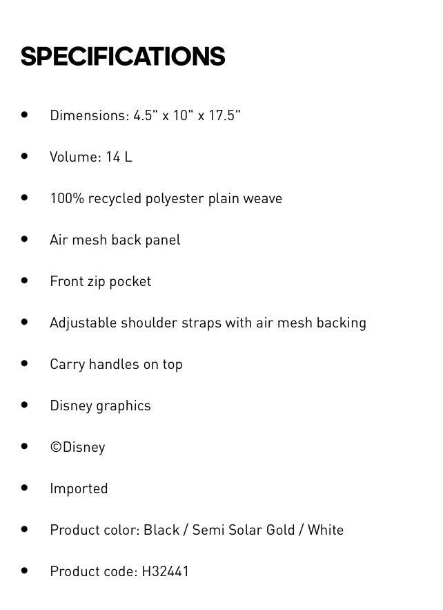 Adidas Disney Backpack, Women's Fashion, Bags & Wallets, Backpacks on