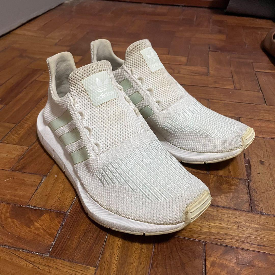 Adidas Swift Run White and Mint Green no shoe lace Women s Fashion Footwear Sneakers on Carousell