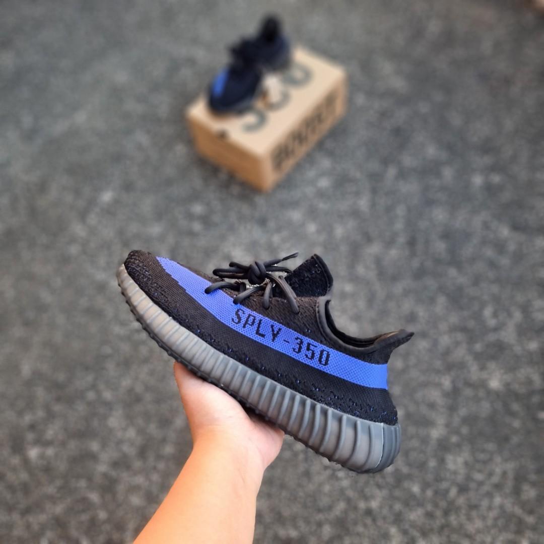custom blue yeezys