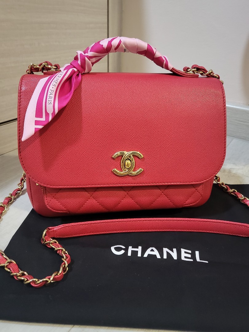 Authentic Chanel Business Affinity Flap in Pink Caviar