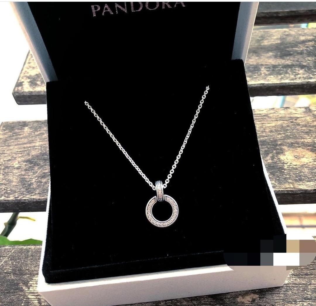 PANDORA AUTHENTIC DOUBLE HOOP.NECKLACE 