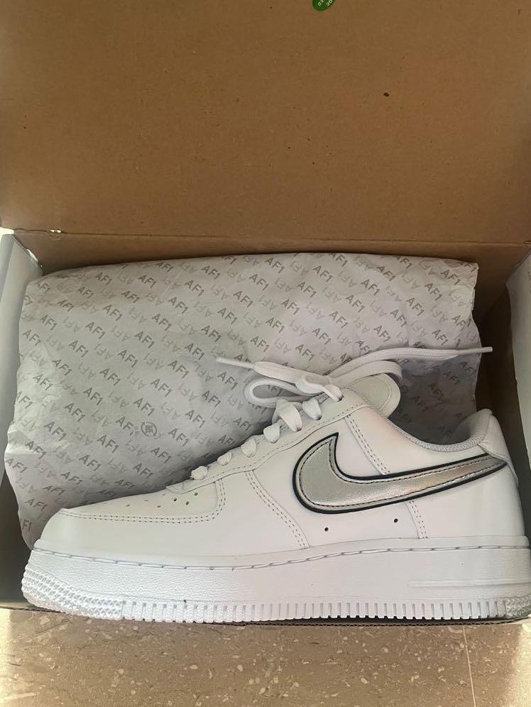 White air force 1 with silver tick top