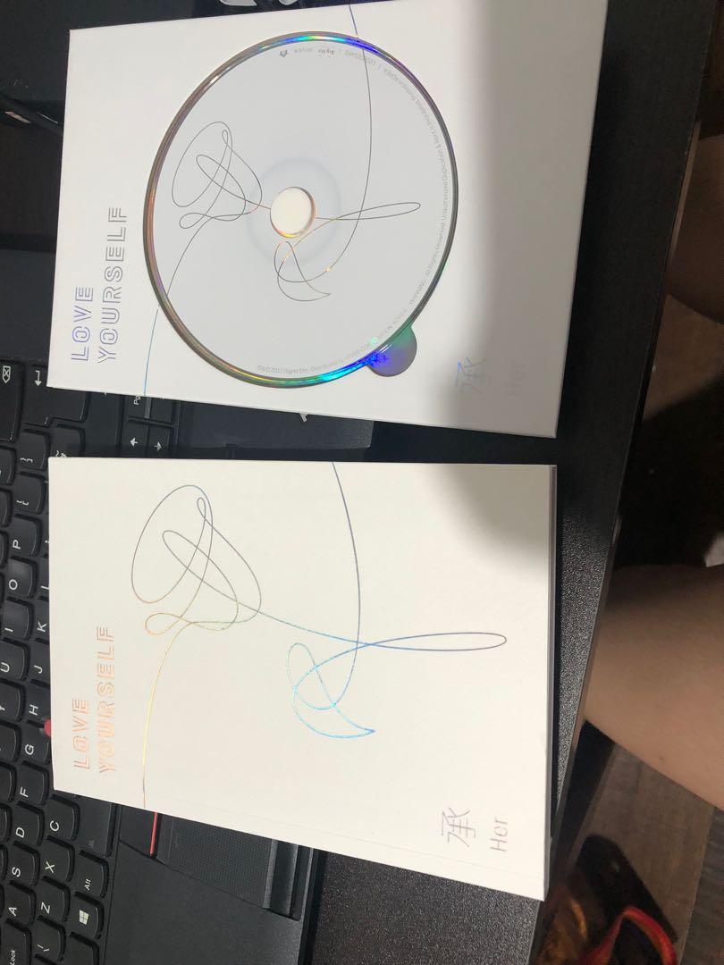 BTS ALBUM LOVE YOURSELF HER V VERSION unsealed (Category: CDs & DVDs) located in Paranaque City. Submitted by andreasb0425 (Listing ID 1152581232, Image 2). Description: - Price negotiable - inclusions are on the picture - gcash .