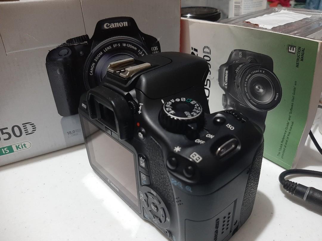 CANON EOS 550D 18-135mm (Category: Cameras) located in Manila. Submitted by lhotbalitbit (Listing ID 1150789898, Image 2). Description: 18 MP APS-C CMOS senso DIGIC 4 ISO 100-6400, H:12800 Up to 3.7fps shooting Full HD movies 7.7cm (3.0”) 3:2 Clear View LCD with 1,040k dots iFCL metering Quick Control screen Ext. Mic socket Movie crop Complete accessories like strap ( New) charger, battery and with box RFS: De-cluttering and Very rare to use. Iss