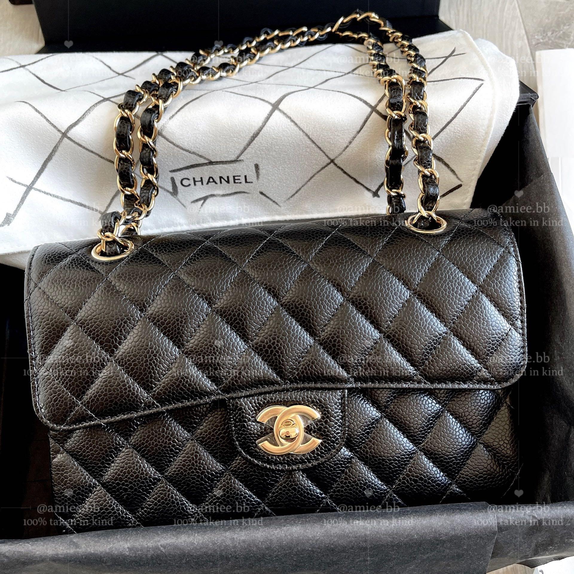 NEW 🖤 Chanel Classic Small Black Caviar 🖤 GHW Flap Bag MicroChip Receipt