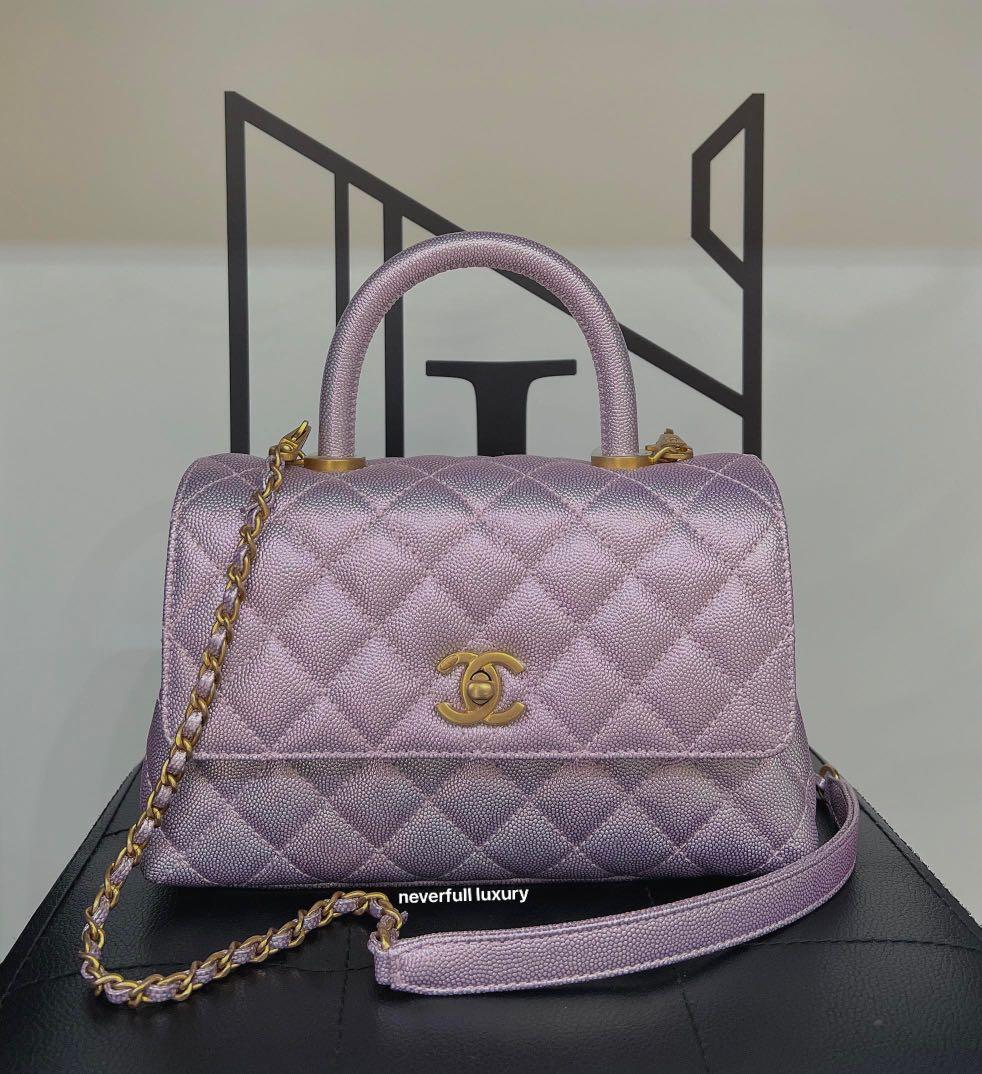 Chanel Coco Handle 22P Pink/ Purple Iridescent Caviar in GHW / Microchip,  Luxury, Bags & Wallets on Carousell