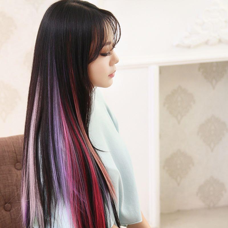 Clip on colour hair extensions, Beauty & Personal Care, Hair on Carousell