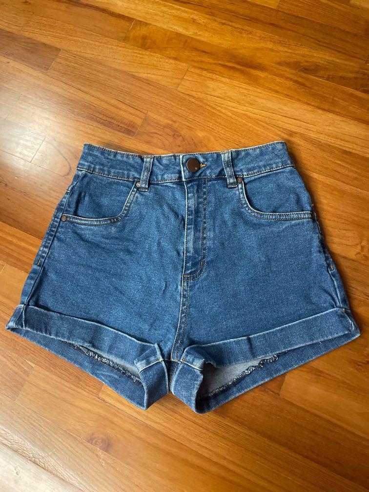 Cotton On High Waisted Denim Shorts 