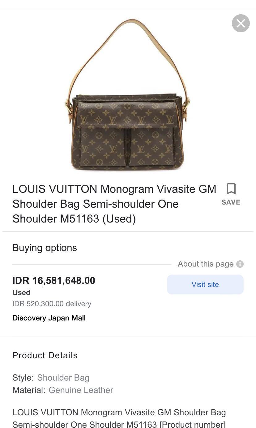LOUIS VUITTON Monogram Vivasite GM M51163 Shoulder Bag from Japan