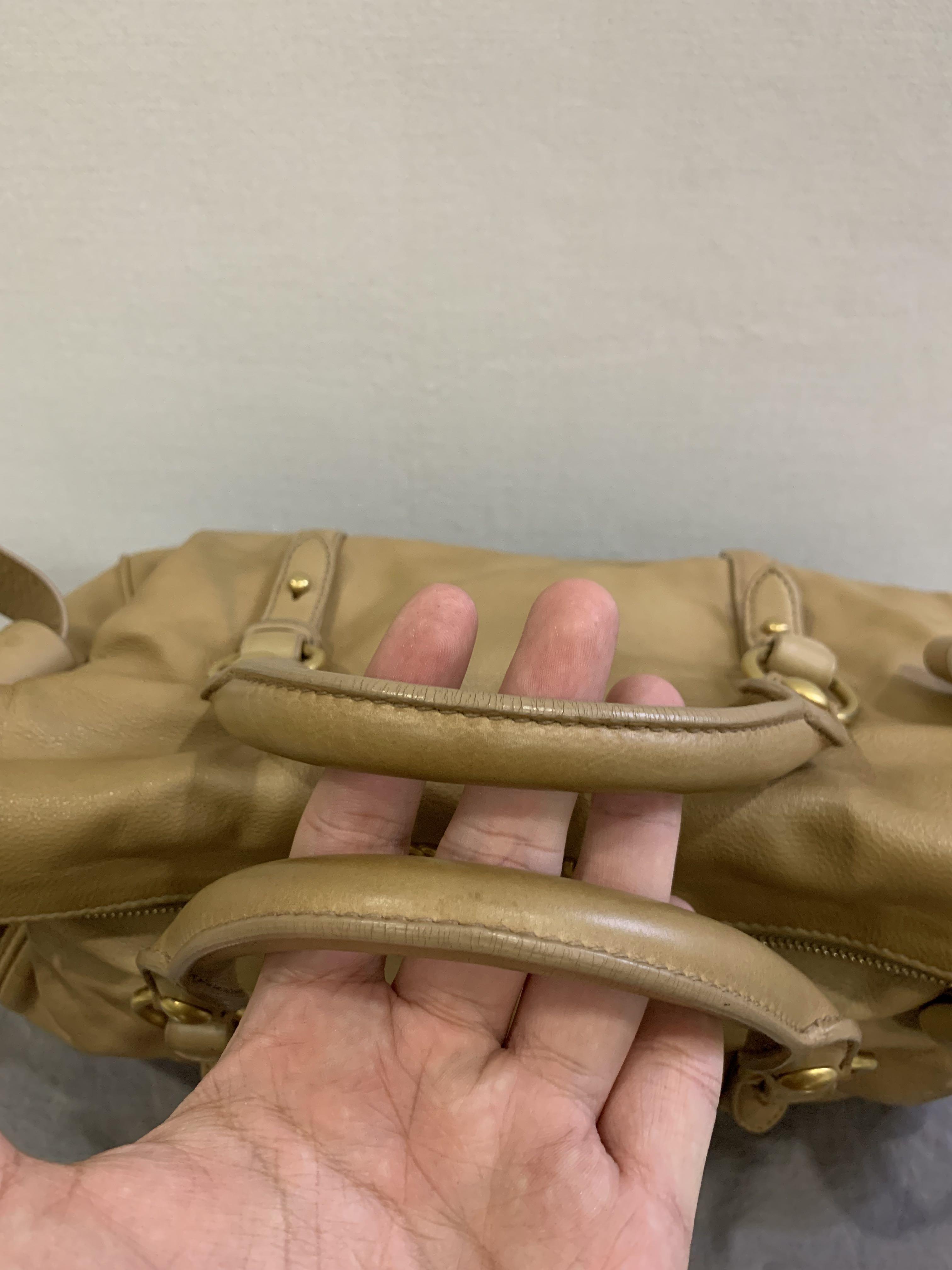 Miu Miu Vitello Lux Bow Bag in Nude