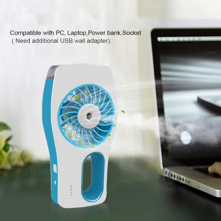 Home and Office Blue D-FantiX USB Handheld Fan Battery Operated Portable Water Misting Fan Cooling for Travel