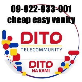 CHEAP DITO vanity special number sim 09-922-933-001