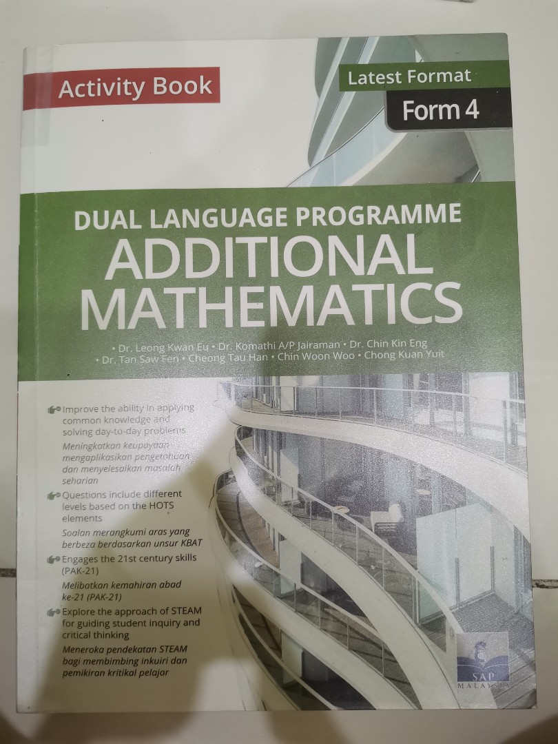 Dlp Additional Mathematics Kssm Form 4 Activity Book Hobbies Toys Books Magazines Textbooks On Carousell