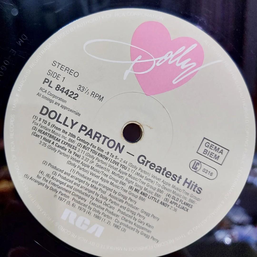 Dolly Parton Greatest Hits 1982年 德國版 LP 黑膠唱片, 興趣及遊戲, 音樂樂器 & 配件, 音樂與媒體