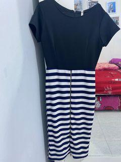 DRESS WANITA DRESS STRIPE NAVY