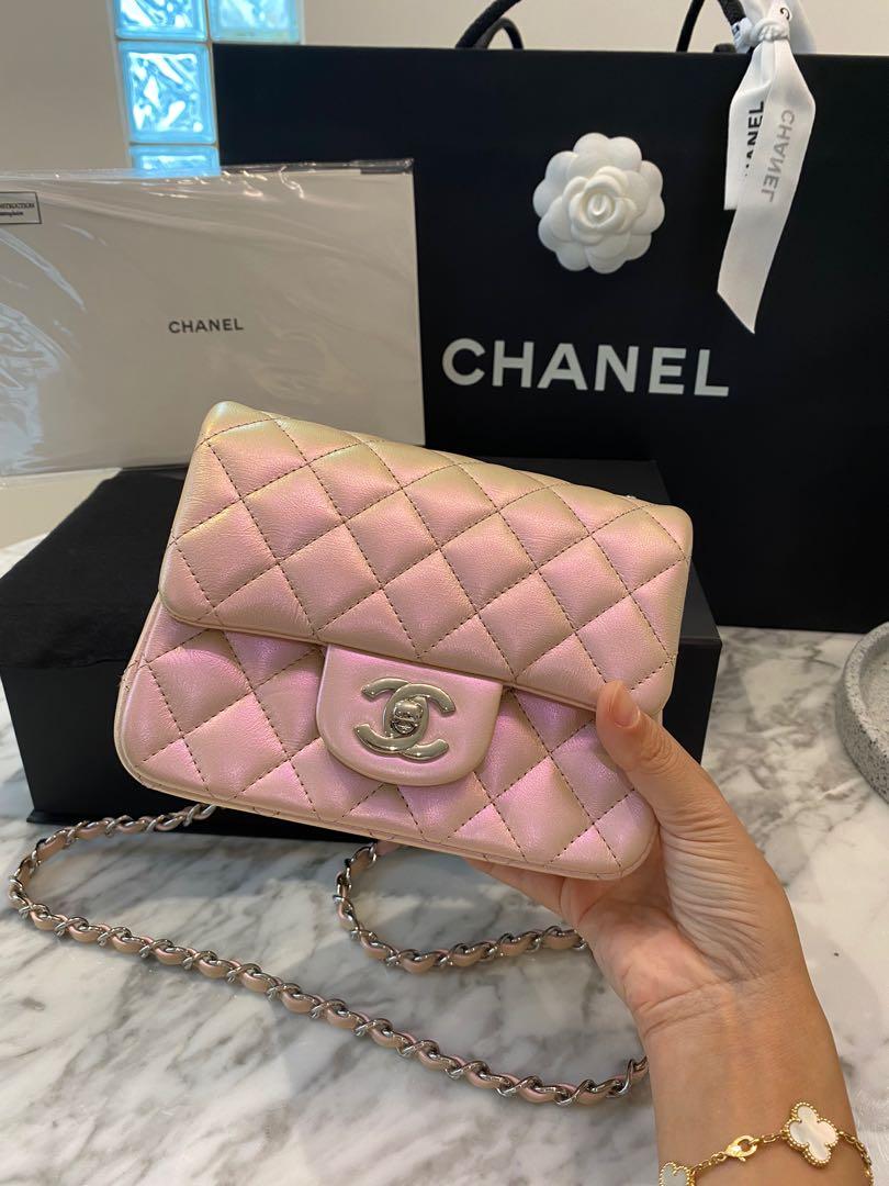 FULL SET: Chanel 21K Iridescent Pink Mother of Pearl MOP Sheen Disney  Frozen Unicorn Mermaid Classic Mini Square Flap Calfskin Bag Handbag SHW  Microchip aka 方胖子, Luxury, Bags & Wallets on Carousell