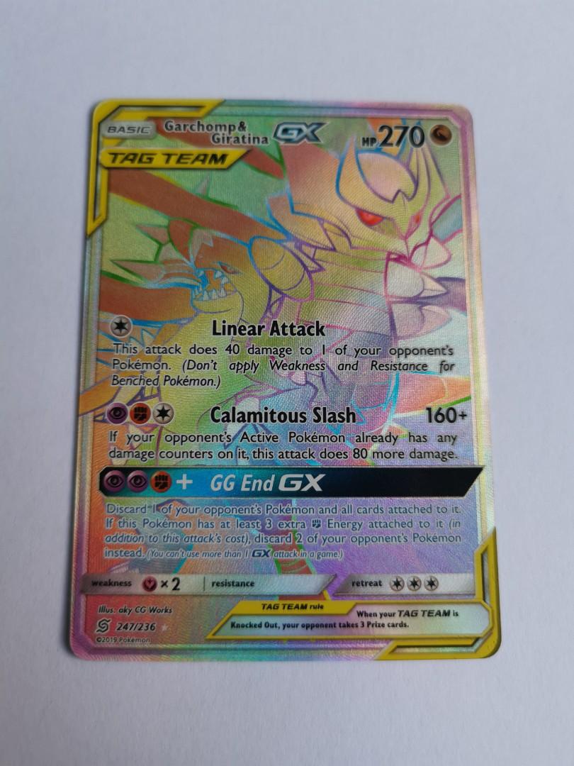 Pokemon Card GARCHOMP & GIRATINA  GX  Ultra Rare 247/236  UNIFIED MINDS **MINT** 