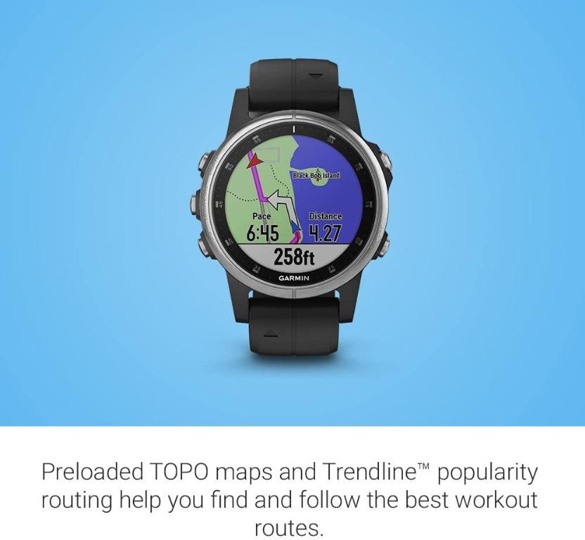 Garmin Fenix 5S Plus Compact Multisport Watch with Music Maps and Garmin Pay Silver with Black Band 42MM REFURBRISHED SET Mobile Phones Gadgets Wearables Smart Watches on Carousell