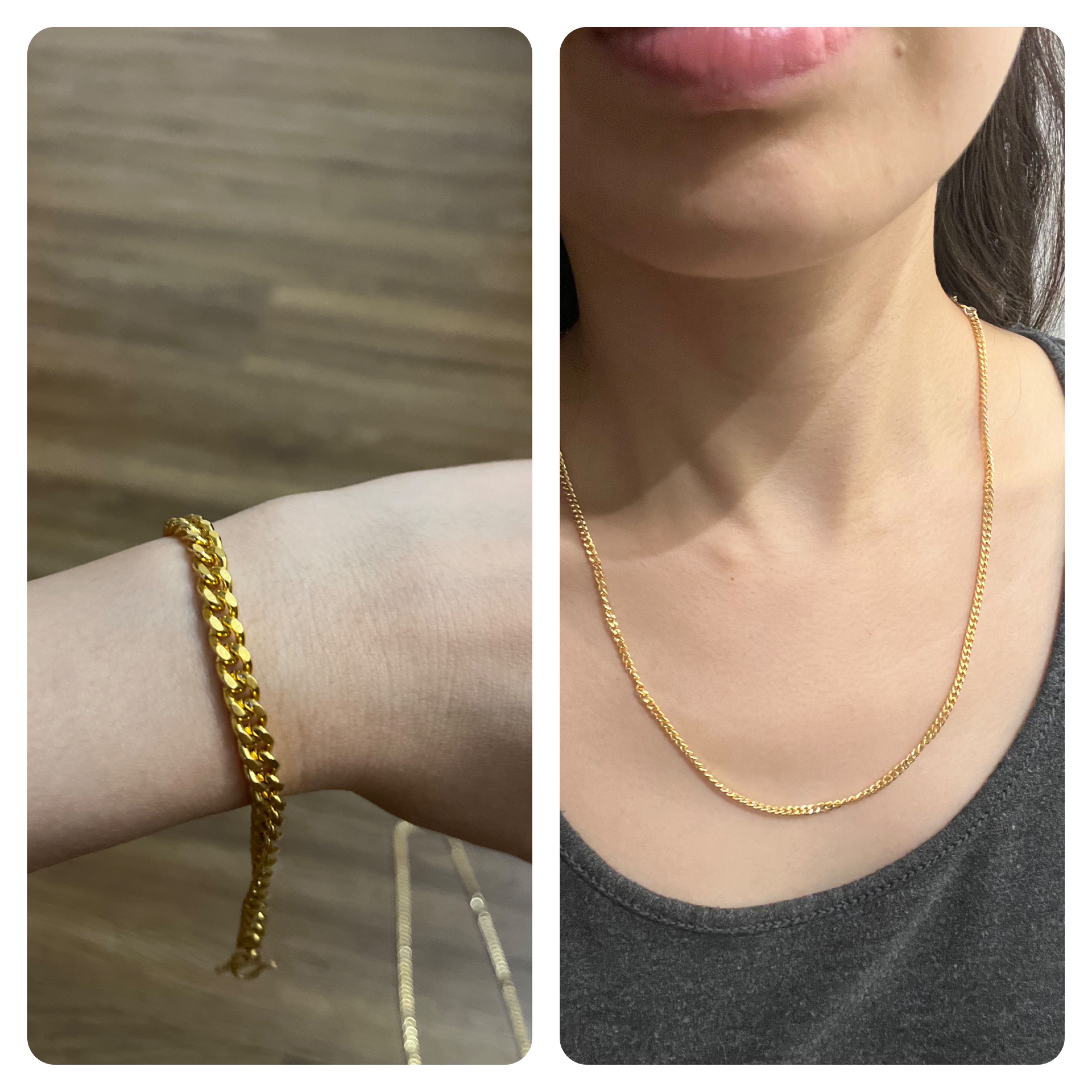 Gold necklace clearance and bracelet