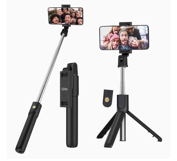 4 in 1 Extendable and Portable Selfie Stick Stand with Detachable Bluetooth Wireless Remote Compatible with iPhone/Sumsung/Huawei/Xiaomi etc. Mini Selfie Stick Tripod
