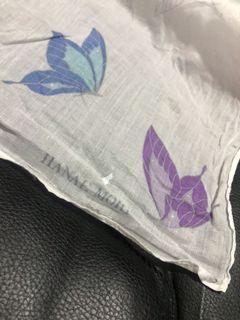 Hanae Mori White and Butterflies Handkerchief