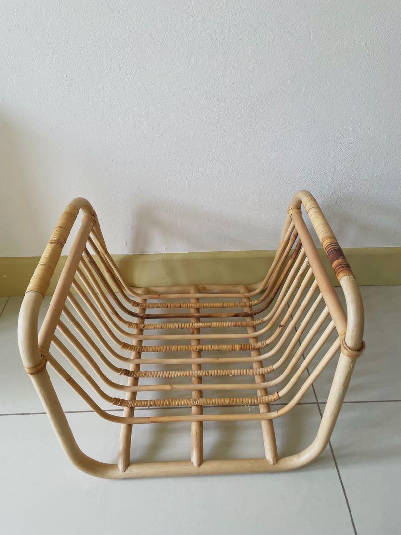 IKEA BUSKBO Rattan Magazine Stand, Furniture & Home Living, Furniture