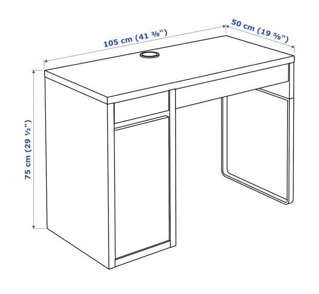 ikea study table (Category: Tables & Sets) located in Singapore. Submitted by miinghao (Listing ID 1152678962, Image 2). Description: ikea white micke table (comes exactly in this setup and configuration) condition 7/10, cabinet door doesn’t close smoothly, not for fussy buyers rtp around $200, selling at $50 table comes w a magnetic board, some small shelving on the table, a cabinet and 2 drawers measurements on the second slide (+ added height 