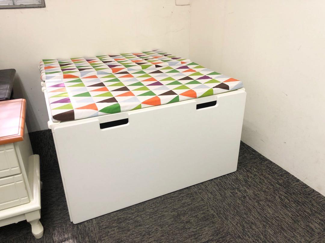 Ikea STUVA bench drawer WITH cushion padding, Furniture & Home Living, Furniture, Shelves
