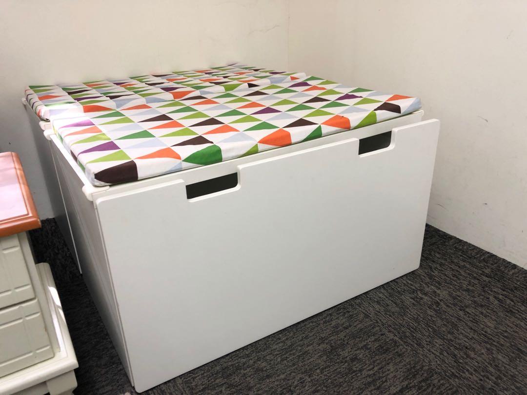 Ikea STUVA bench drawer WITH cushion padding, Furniture & Home Living, Furniture, Shelves