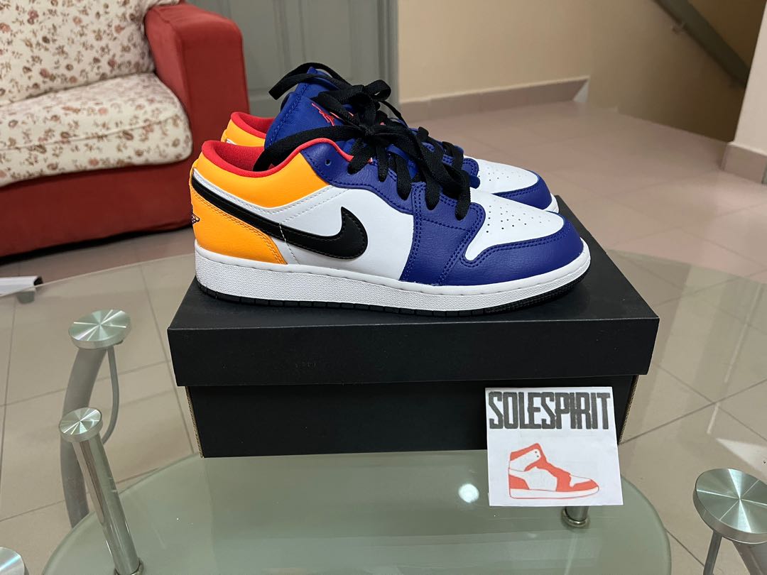 Jordan 1 Low Gs Royal Yellow, Men's 