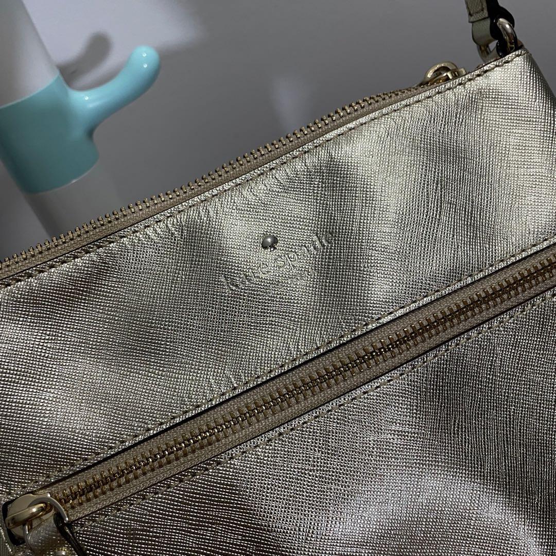Kate spade gold sling bag (Category: Cross-body Bags) located in Taguig. Submitted by kkstuff_ (Listing ID 1152661477, Image 3). Description: 🌷Rules: READ •First to comment mine •Payment First Policy •Fixed Price •Strictly 2 days reservation only •Scheduled Delivery, NO RUSH 🌷Brand & Details on picture 🌷Color may vary due to lighting.