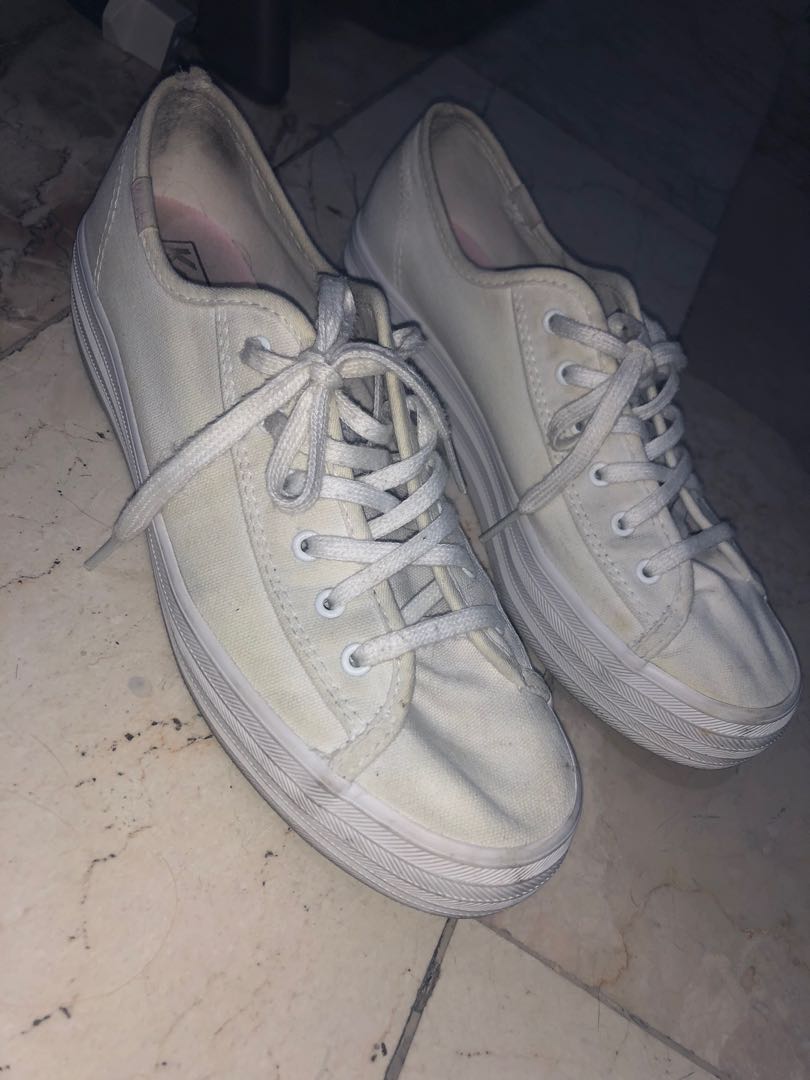 keds white leather platform