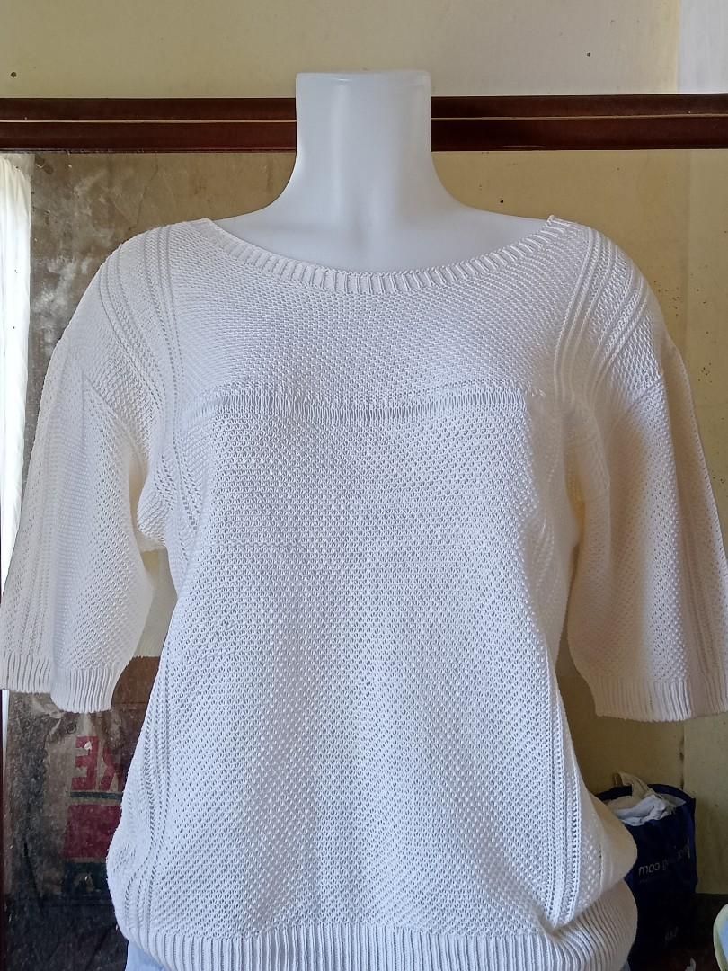 Light Knit Cream Colored Blouse (Category: Blouses) located in Quezon City. Submitted by 2ndchancer (Listing ID 1152675204, Image 2). Description: Light knit, semi puffed sleeves fits medium.