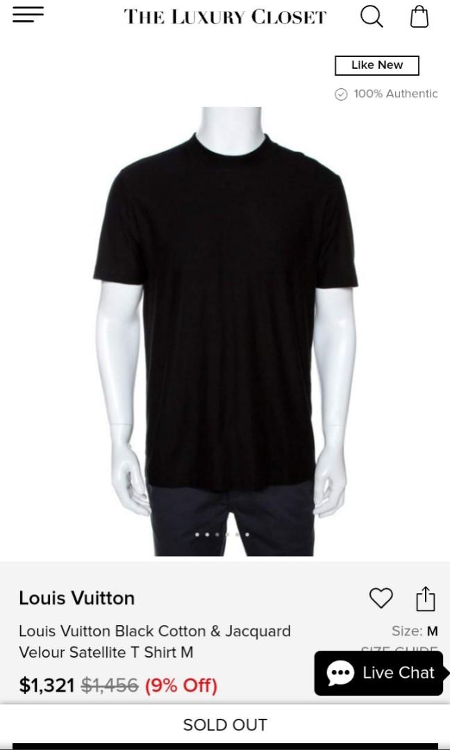 Louis Vuitton Black Cotton and Jacquard Velour Satellite T Shirt M