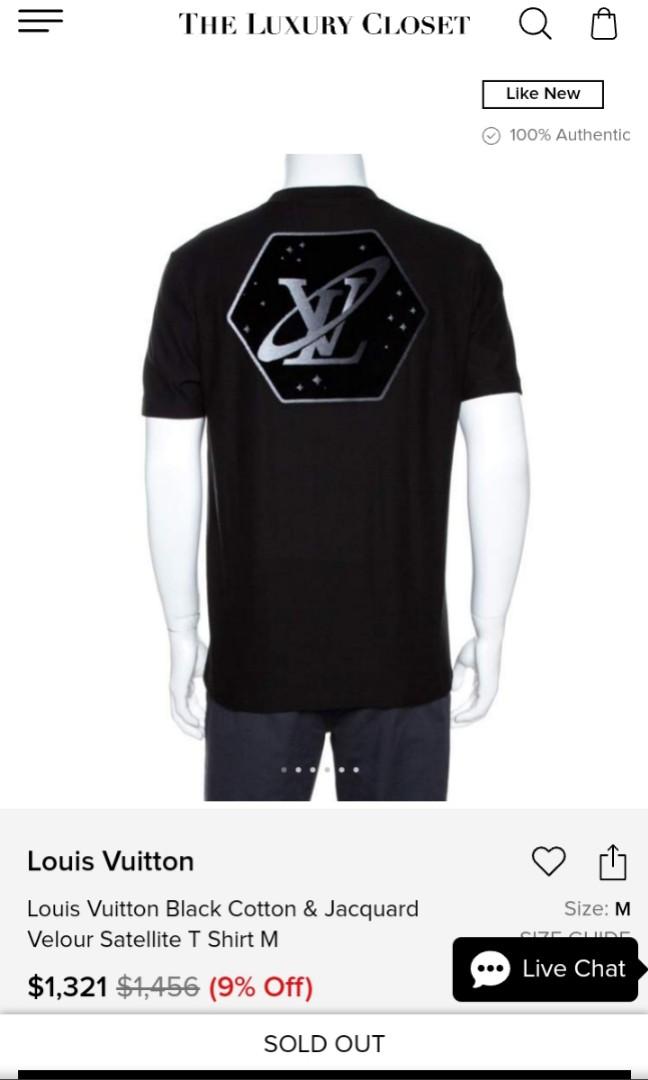 Louis Vuitton Black Cotton & Jacquard Velour Satellite T Shirt M