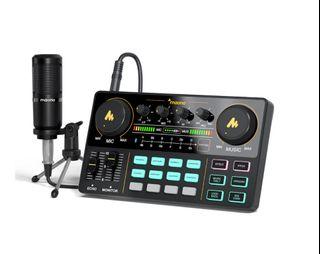 Maono AM200-S1 Audio Interface Mixer with Condenser Mic and Sound Card for Studio Recording